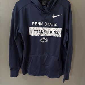 Penn State Nittany Lions Nike NCAA Navy Blue Dri-Fit Hooded Sweatshirt Men Large
